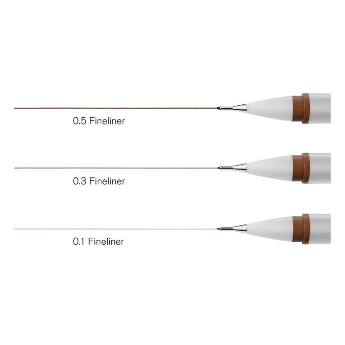 SET FINELINERS SEPIA WINSOR AND NEWTON X3 2