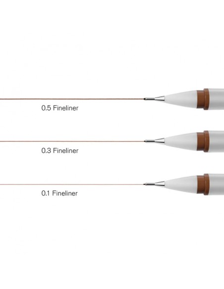 SET FINELINERS SEPIA WINSOR AND NEWTON X3