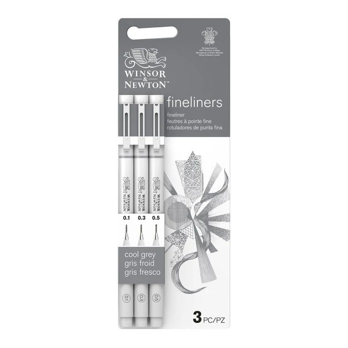SET FINELINERS GRIS FRÍO WINSOR AND NEWTON X3