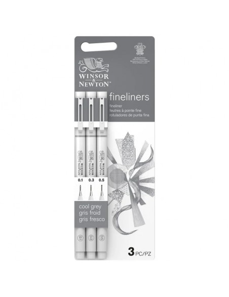 SET FINELINERS GRIS FRÍO WINSOR AND NEWTON X3