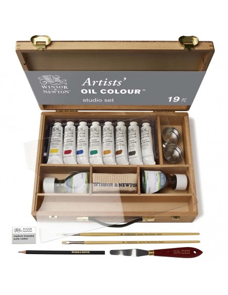 SET OLEO ARTIST BAMBOO WINSOR AND NEWTON X 18 PZAS