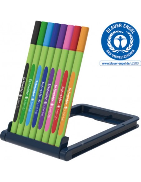 LINE-UP SET MARCADORES SCHNEIDER CAJA DE 8 COLORES PUNTA 0.4MM
