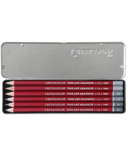 SET 6 LÁPICES DE GRAFITO CLEOS CRETACOLOR FINE ART GRAPHITE PENCILS 160-25