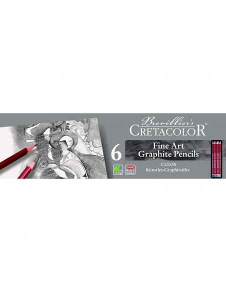 SET 6 LÁPICES DE GRAFITO CLEOS CRETACOLOR FINE ART GRAPHITE PENCILS 160-25