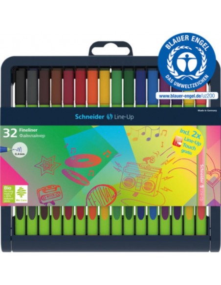 LINE-UP SET DE MARCADORES DE 32 COLORES PUNTA 0.4 MM