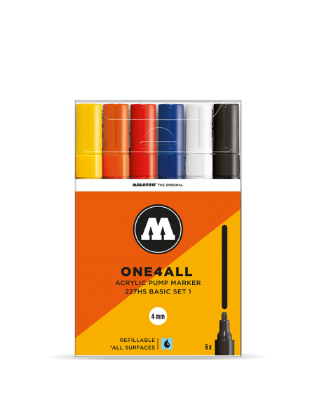 SET BASIC 1 MARCADORES MOLOTOW ONE4ALL 227HS 4MM CAJA X6