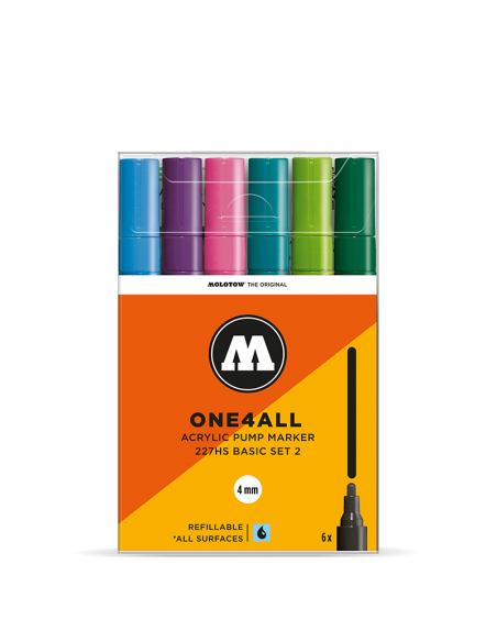 SET BASIC 2 MARCADORES MOLOTOW ONE4ALL 227HS 4MM CAJA X6