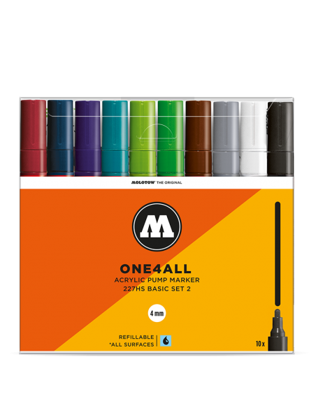 SET BASIC 2 MARCADORES MOLOTOW ONE4ALL 227HS 4MM CAJA X10