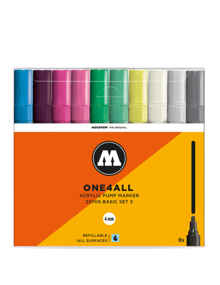 SET BASIC 3 MARCADORES MOLOTOW ONE4ALL 227HS 4MM CAJA X10