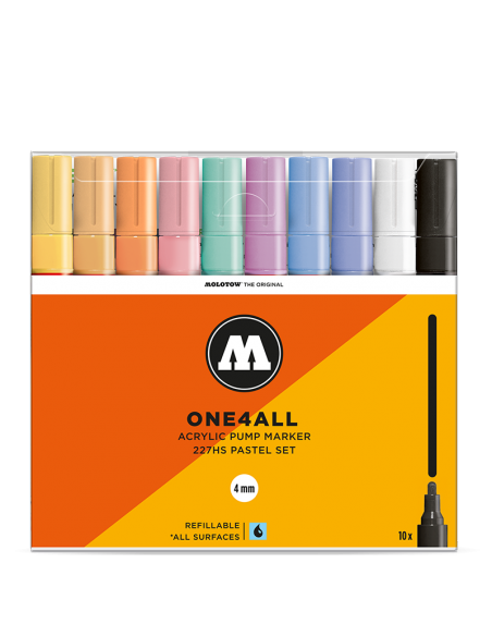 SET PASTEL MARCADORES MOLOTOW ONE4ALL 227HS 4MM CAJA X10