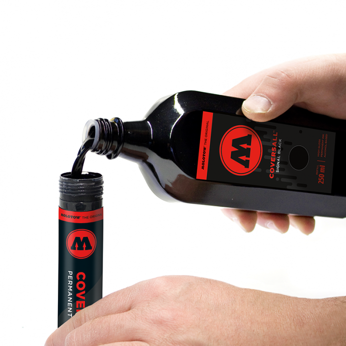 COCTÉL DE TINTA PARA REFILL COVERSALL MOLOTOW SIGNAL BLACK DE 250ML 2