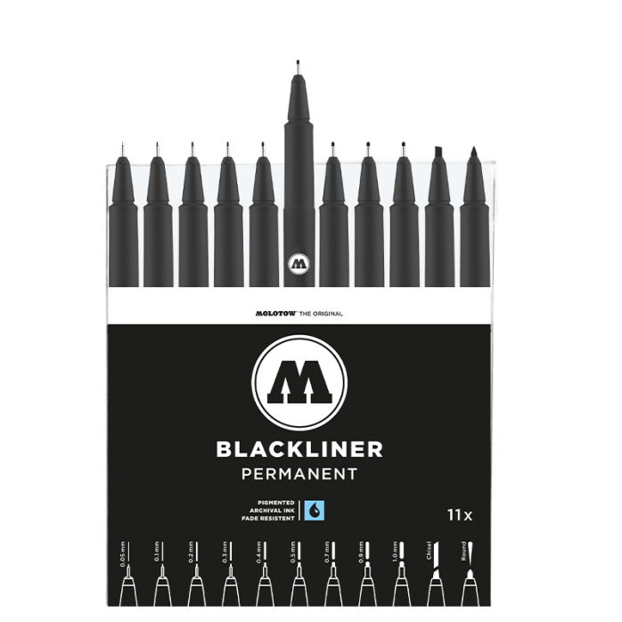 BLACKLINER MOLOTOW SIMULADORES RAPIDÓGRAFO, SET XL, INCLUYE 11 MARCADORES 2