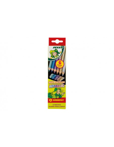 SET LÁPICES DE COLORES METÁLICOS JOLLY SUPERSTICKS METALLIC X6