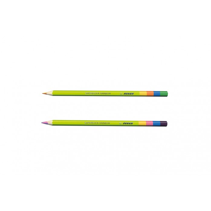 LÁPIZ ARCOIRIS CON MINA DE 4 COLORES JOLLY SUPERSTICKS RAINBOW, DISPONIBLES 2 COMBINACIONES