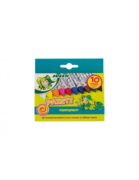 CAJA DE CRAYONES DE CERA JOLLY PAINTY 10 COLORES
