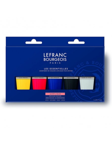 SET PINTURA ACRÍLICA FINE 'ESSENTIALS' LEFRANC & BOURGEOIS, 5 TUBOS X 80 ML