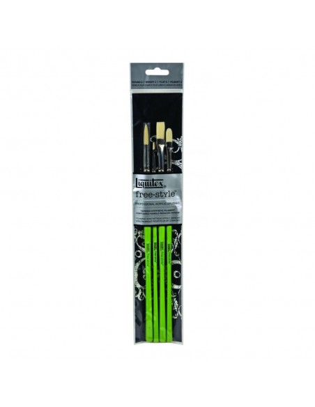 SET DE PINCELES PROFESIONALES LIQUITEX PARA ÓLEO Y ACRÍLICO (REDONDO, BRIGHT, PLANO, LENGUA DE GATO)