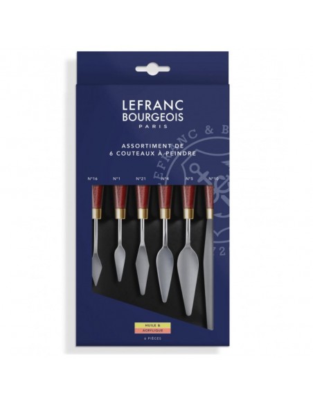 SET ESPÁTULAS METÁLICAS LEFRANC & BOURGEOIS, 6 PIEZAS